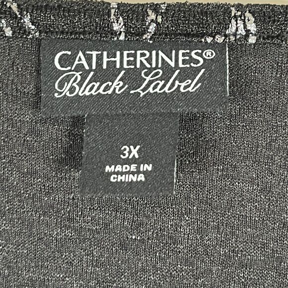 Catherines Black Label Tunic Top Textured Metallic Necklace 4X Holiday Event - Picture 3 of 9